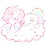 pastel unicorn on a cloud